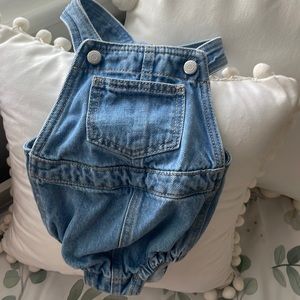 Denim overalls romper